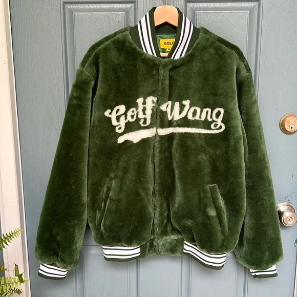 Golf Wang | Jackets & Coats | Golf Wang Faux Fur Script Baseball  